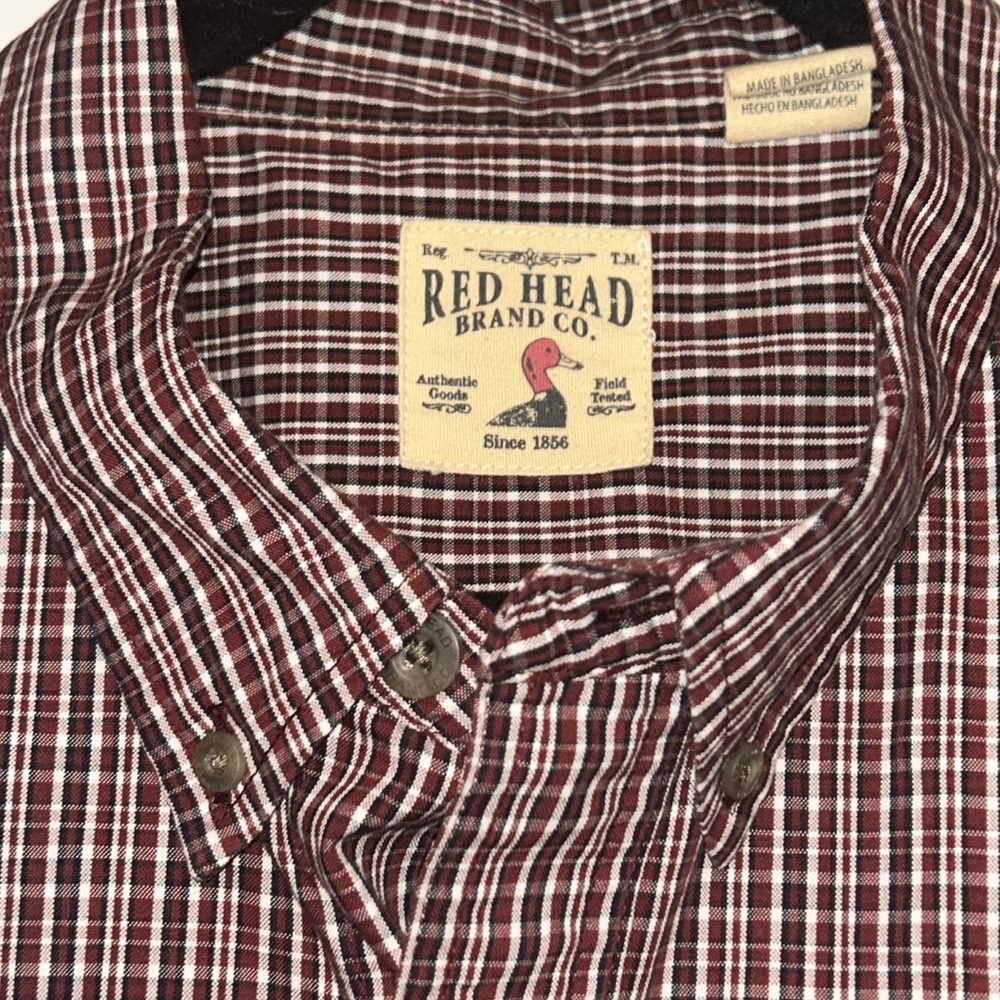 Redhead Plaid Men's Button Down Shirt 2XL Long Sleeve Cotton Preppy Career